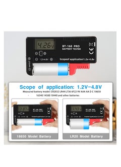 Excefore Battery Tester, 168PRO Digital LCD Battery Tester, 3 PCS Digital Battery Capacity Tester, for AA AAA C D 1.5V 3.7V 1.2~4.8V 9V Button Cell Batteries  - Image 3