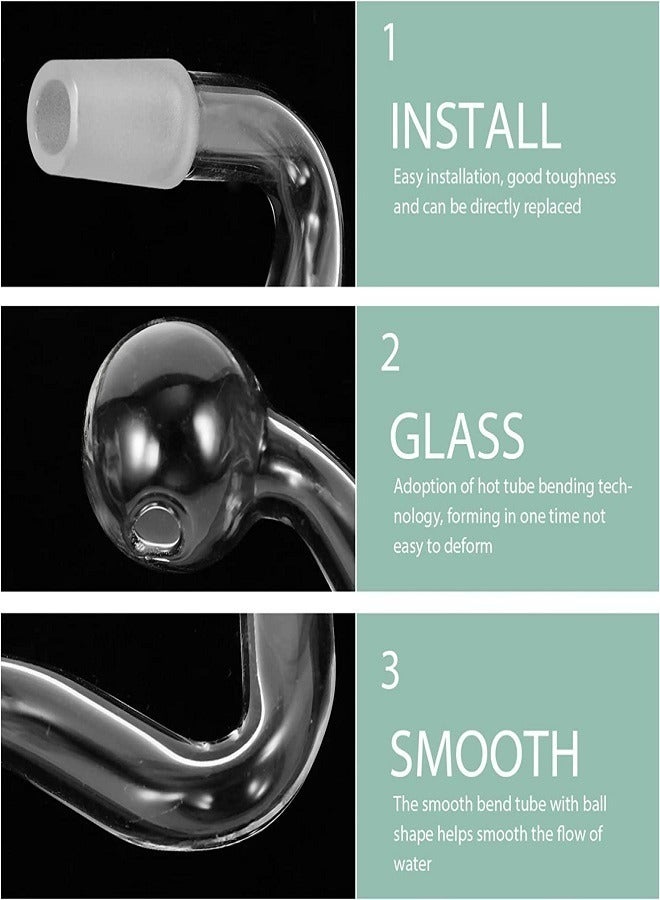 2 حزمة من أنابيب تدفق نافورة الزجاج الشفاف لحوض الأسماك لحوض السمك المزروع بقطر 14 مم - Image 2