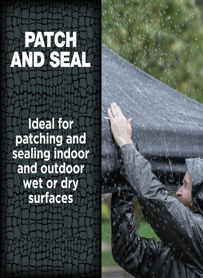 T-REX Heavy Duty Waterproof and Repair Tape for Wet or Rough/Dirty Surfaces Including Underwater, Leaks and More, 4" x 5', Black, 1-Roll (285987) - Image 4