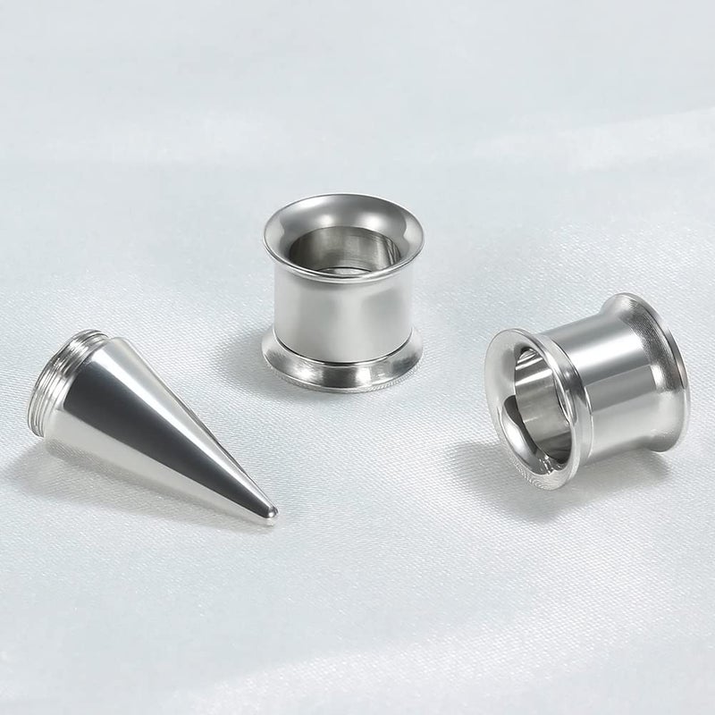 TBOSEN 36PCS Ear Gauge Stretching Kit Stainless Steel Double Flare Alloy Tapers 2 In 1 Plugs Set Eyelet 14G-00Gâ€¦ - Image 4