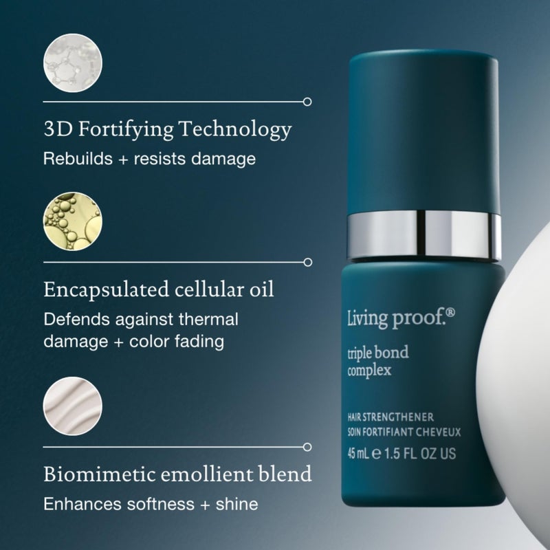 Living Proof Triple Bond Complex Leave-In Treatment and Hair Mask for All Hair Types â€“ Rebuilds Hair Structure, Repairs Damage, Heat Protection, Long-Lasting Results, 1.7 oz - Image 5