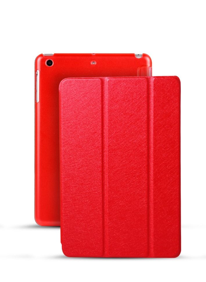 Loquat Three Fold Smart Protective Case For Red iPad