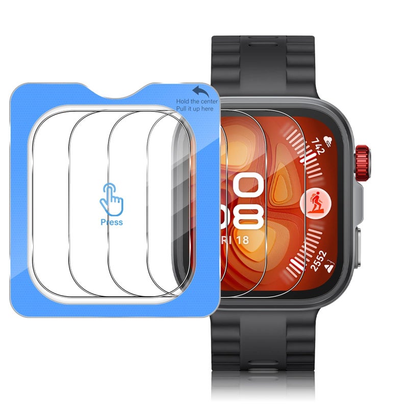 3 Pack Tempered Glass Watch Screen Protector for Huawei Fit 4 Pro (2025), Auto Alignment Tool, 9H Hardness, Bubble-Free - Image 3