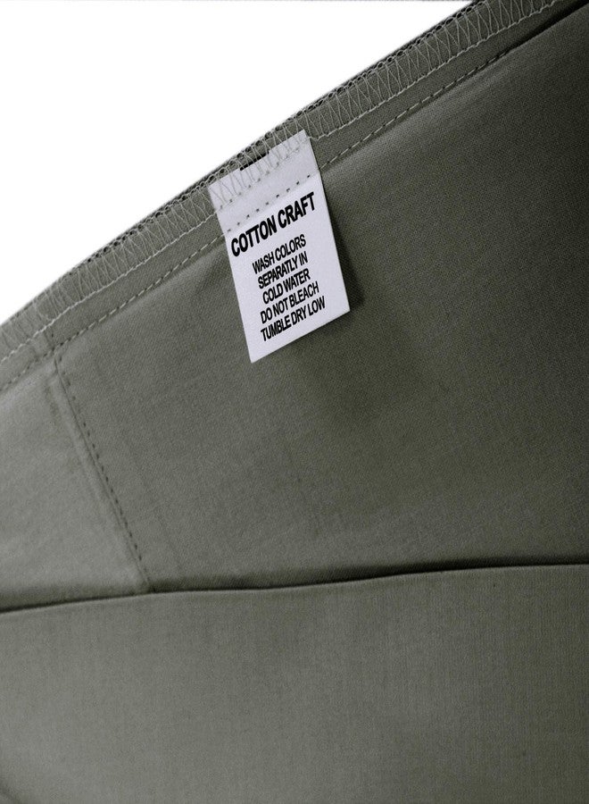 COTTON CRAFT Premium 400 Thread Count Super Soft Cotton Deep Pocket Sheet Set, Queen, Grey - Image 3