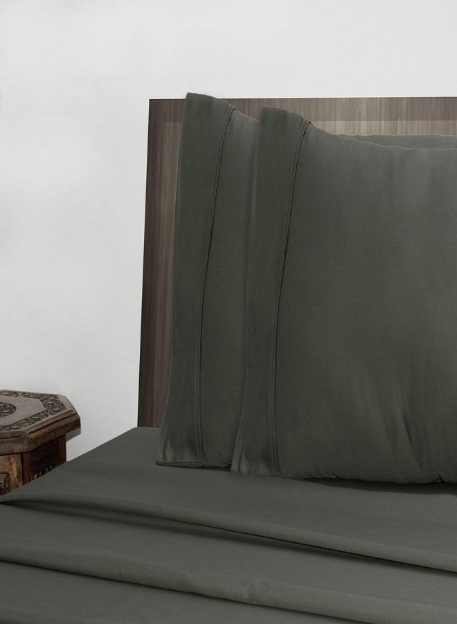 COTTON CRAFT Premium 400 Thread Count Super Soft Cotton Deep Pocket Sheet Set, Queen, Grey - Image 5