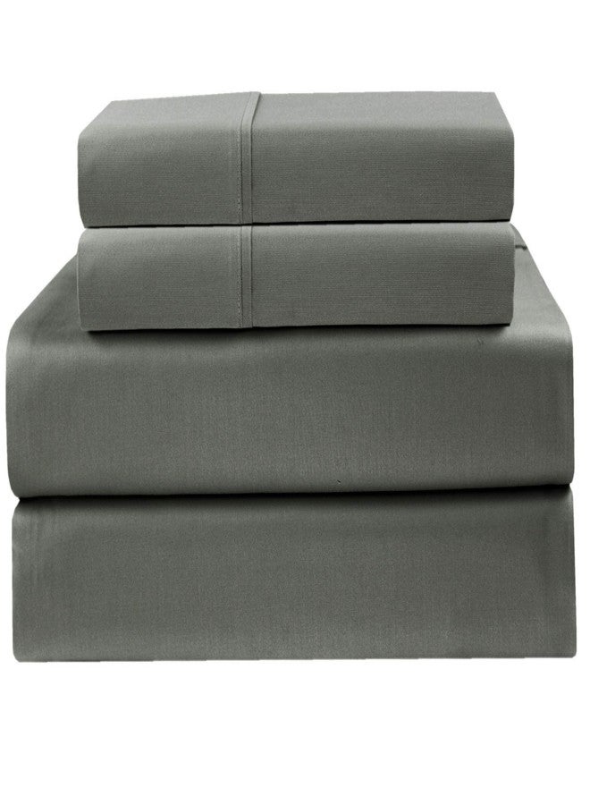 COTTON CRAFT Premium 400 Thread Count Super Soft Cotton Deep Pocket Sheet Set, Queen, Grey - Image 1
