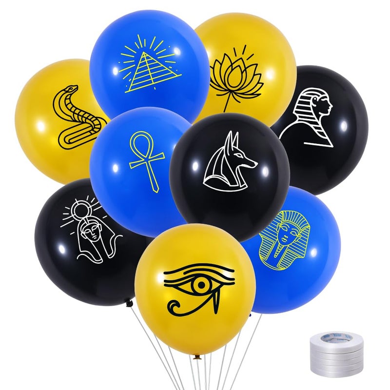 Ancient Egyptian Balloons 72pcs Ancient Egypt Balloons Htabiol Egyptian Party Decorations Egypt Party Decorations Fit for King Tut and Pharaoh Birthday Cleopatra Birthday Decor Pyramid Decor