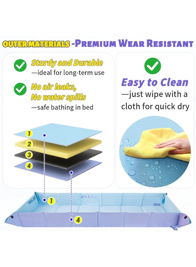 Ehucon Portable Bed Bathtub for Full Body Bathing, Foldable Medical Bed Tub for Bedridden Patients, Elderly, Disabled & Limited Mobility Users, On-Bed Shower System - Image 5