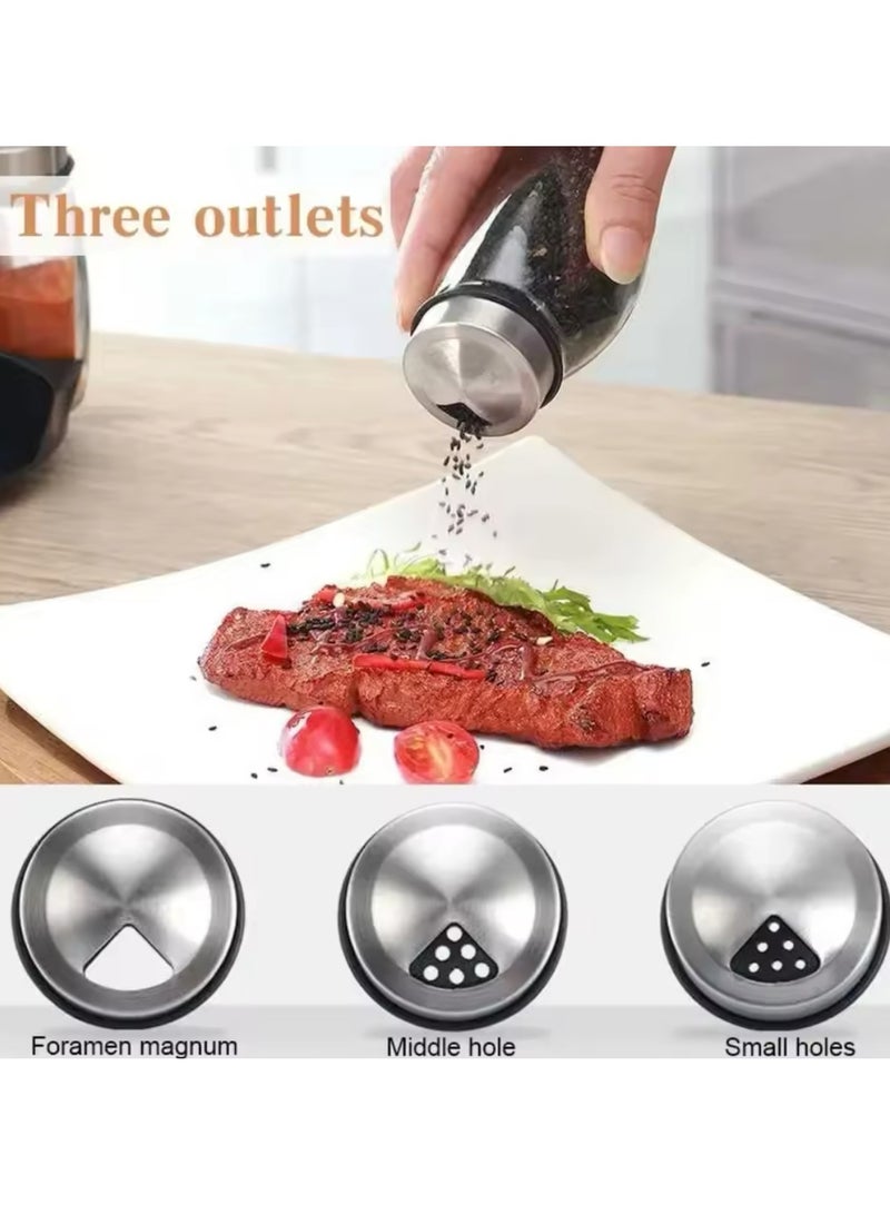7pcs Spice Jar Set Rack Glass Organizer Rotating Glass Seasoning Sugar Pepper Bottles Salt Shakers Holder Kitchen Storage Rack - Image 3