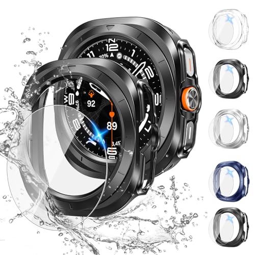 Tensea [5+5Pack for Samsung Galaxy Watch Ultra 2025 / Galaxy Watch 7 Ultra 2024 47mm Accessories, Hard PC Bumper/HD Anti-Fog Tempered Glass Protective Film, Face Cover Set for Women Men - Image 1