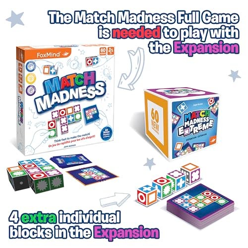 FoxMind Games: Match Madness Extreme, Expansion, Pattern Matching Puzzle Game, 60 New Challenge Cards, Fast-Paced, Made for up to 4 Players, Ages 7 and up - Image 5
