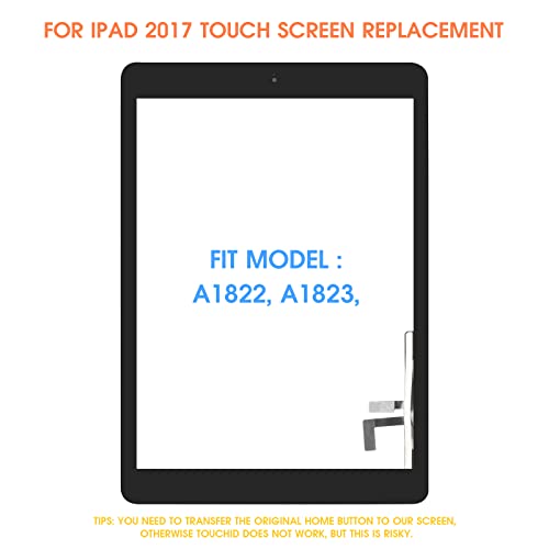 ARSSLY A1822 A1823 Screen Replacement, for iPad 2017 5th Generation Touch Screen 9.7 inch Digiziter Touchscreen Glass Panel with Home Button & Repair Tools (Not LCD) - Image 2