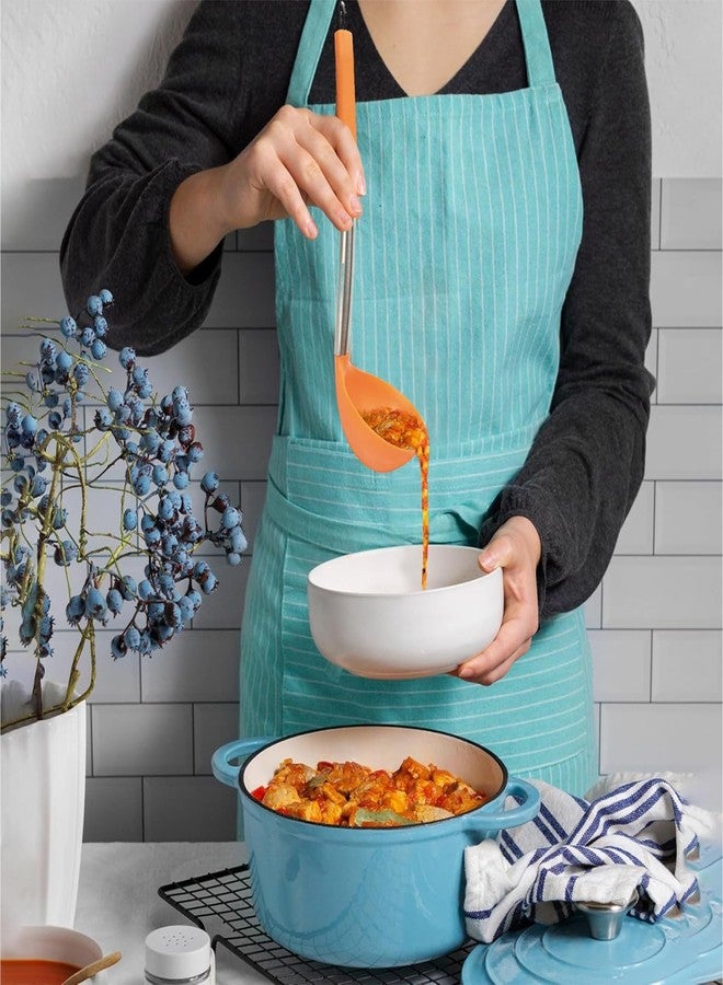 Marsrut 7PCS Cooking Utensil Set, Stainless Steel Handles, Silicone Non-Toxic BPA-Free, Kitchen Spatulas, Kitchen Tools Gift Set for Nonstick Cookware Food-Grade Heads - Silicone Gadgets (Orange) - Image 4