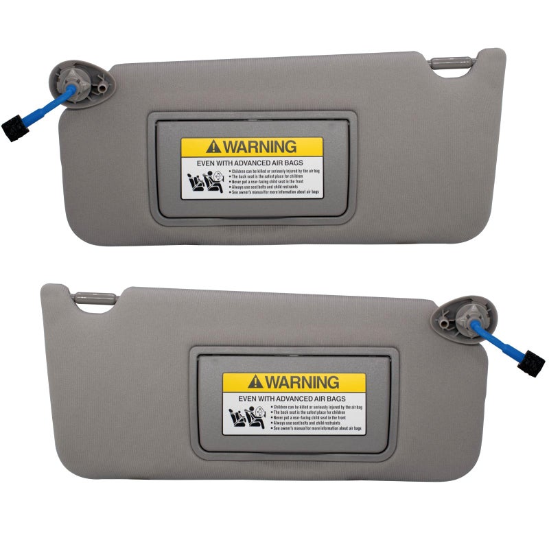 NHILES Left Driver Right Passenger Side Sun Visor Compatible with Honda Accord 2008 2009 2010 2011 2012 2013 2014 2015 2016 2017 with Light Replaces 83280TA5A51ZA Grey