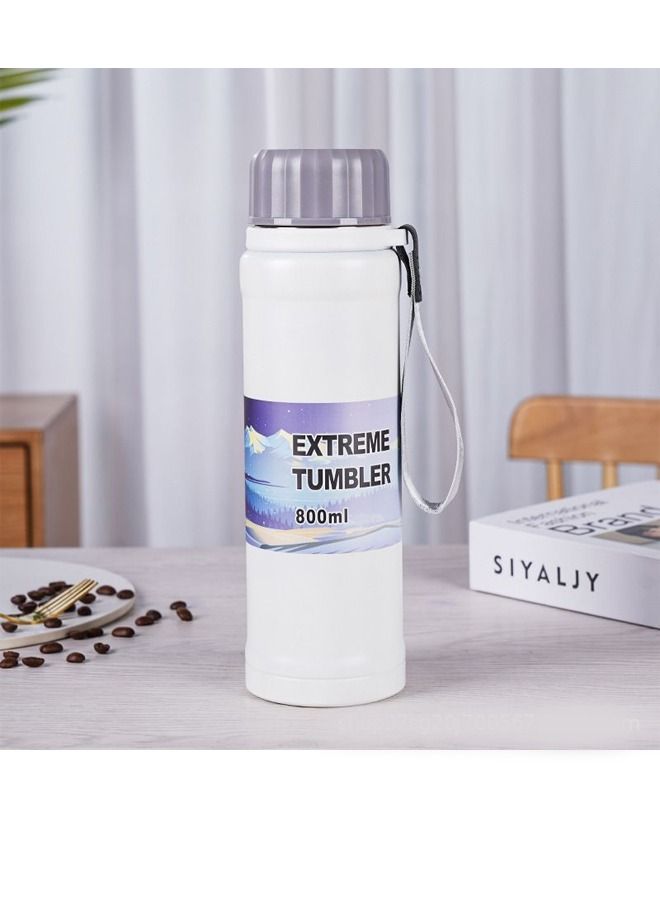 White Daily Water Bottle with Measurements Daily Water Bottle Measured Drink Bottle All Day Water Tracker Bottle Leak ProoF Drink Enough Water