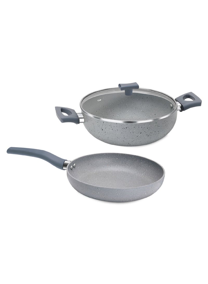 Chefline Granite 24 cm Frypan + 26 cm Kadai