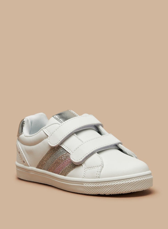 Flora Bella By Shoexpress Girl's Panelled Casual Sneakers Shoes With Hook And Loop Closure Ramadan Collection  - Image 3