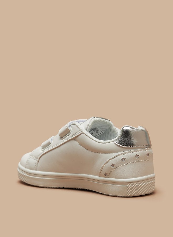 Flora Bella By Shoexpress Girl's Panelled Casual Sneakers Shoes With Hook And Loop Closure Ramadan Collection  - Image 2