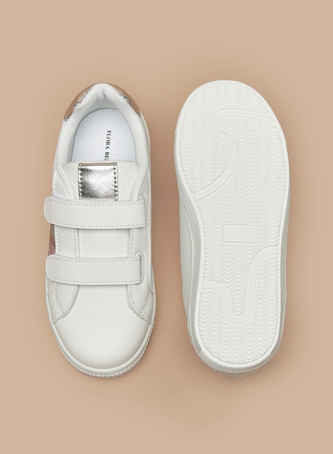 Flora Bella By Shoexpress Girl's Panelled Casual Sneakers Shoes With Hook And Loop Closure Ramadan Collection  - Image 4