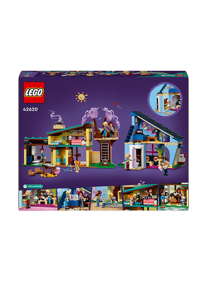 LEGO - 42620 Friends Olly And Paisley'S Family Houses Set With Mini-Doll Figures, Building Toy, Two-Storey Home, Gift For 7-Year-Old And Over Girls, Boys And Kids (1,126 Pieces) - Image 1