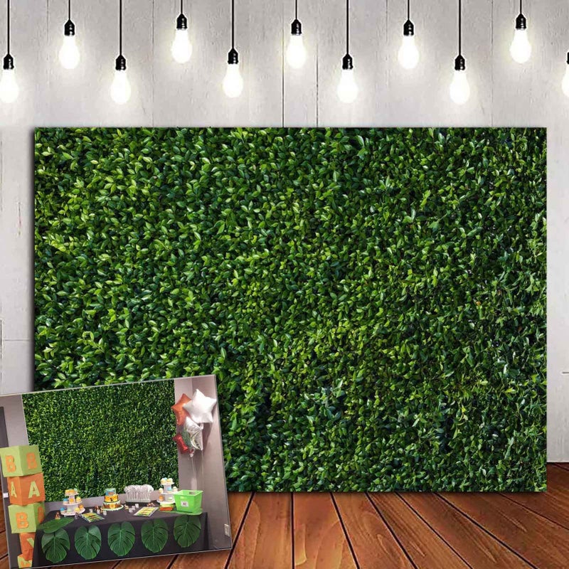 HQM 7x5FT Nature Spring 3D Green Leaves Theme Photo Background Wedding Birthday Party Newborn Baby Shower Photography Backdrops Zoo Decor Shoot Props Bannner - Image 1