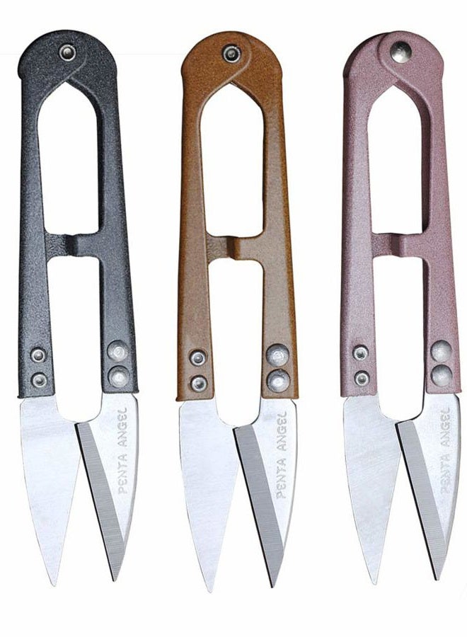 PENTA ANGEL 4.1inch Sewing Scissors Yarn Thread Cutter Mini Small Snips T Nipper - Great for Stitch,DIY Supplies (3PCS, Multicolor) - Image 1