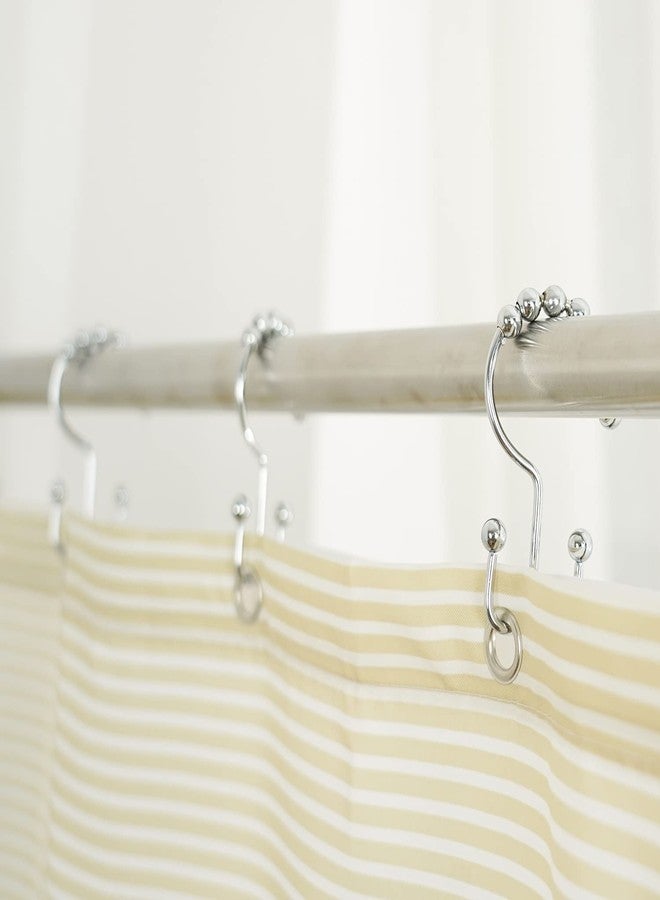 MORNITE Shower Curtain Hooks Rings, Stainless Stee Double Glide Rollers Extra Wide Shower Curtain Rods Hooks for Bathroom, Set of 18 Hooks - Chrome - Image 5