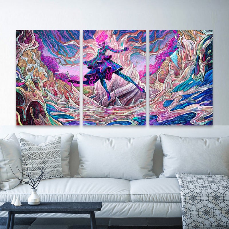 Marktna Three luxurious modern canvas prints with a hollow frame, measuring (90×40), three pieces - Image 1