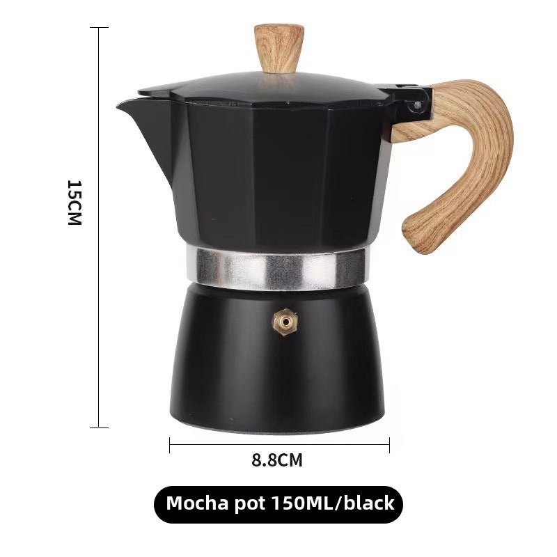 Home Espresso Moka Pot Single Valve Coffee Maker Black 