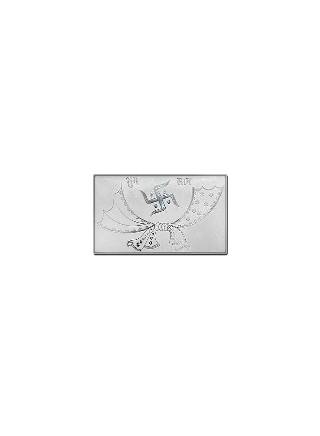 MAA SILVER Pure Silver 5 Grm Shubh-Labh Bar with 999 Purity - Image 3