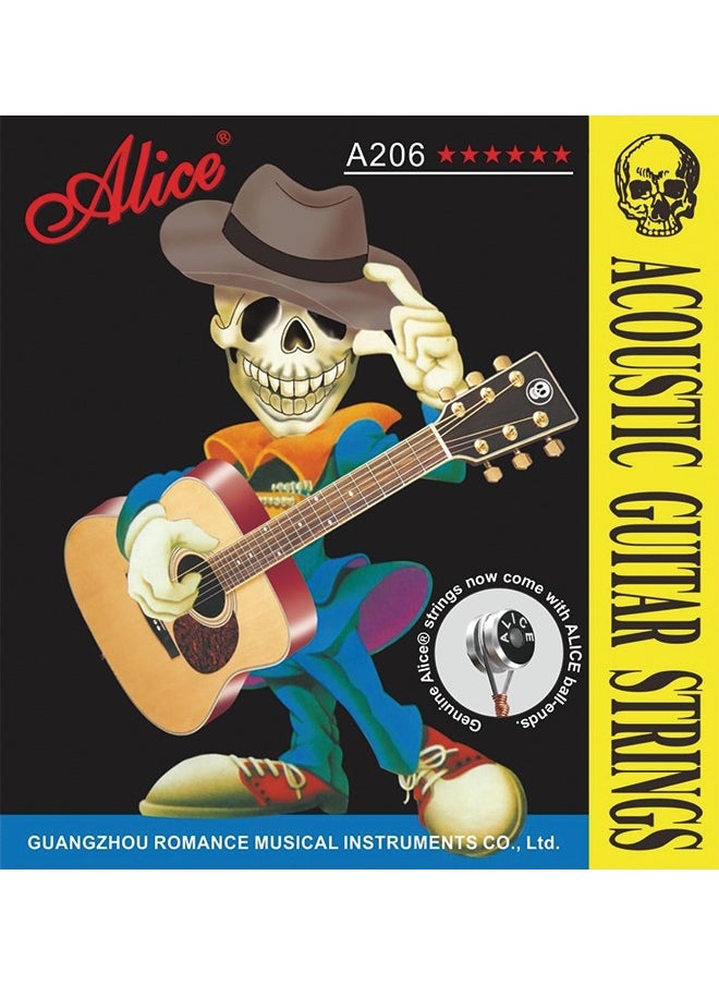Alice Acoustic Guitar Strings Set - 6-String for Beginner, Briliant Steel Copper Alloy in Phosphor Bronze Color, 3 Packs (A206 Super Light)