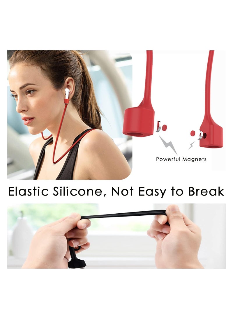 SYOSI - 6 Pack Ultra Strong Magnetic Airpods Straps Anti Lost Cord for AirPods Accessories Silicone Sports Lanyard and Ear Hook 1 2 Pro 3rd Pair EarHook 5 - Image 1