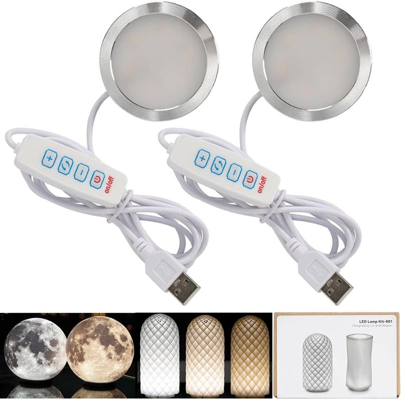 كاست ويف طقم مصباح LED للطابعة ثلاثية الأبعاد 001 - متوافق مع نماذج مختبر بامبو، إضاءة بيضاء 3000 كلفن، يعمل بالطاقة عبر USB، تجميع سهل، إمدادات صانع Makerworld، عبوة من قطعتين - Image 1