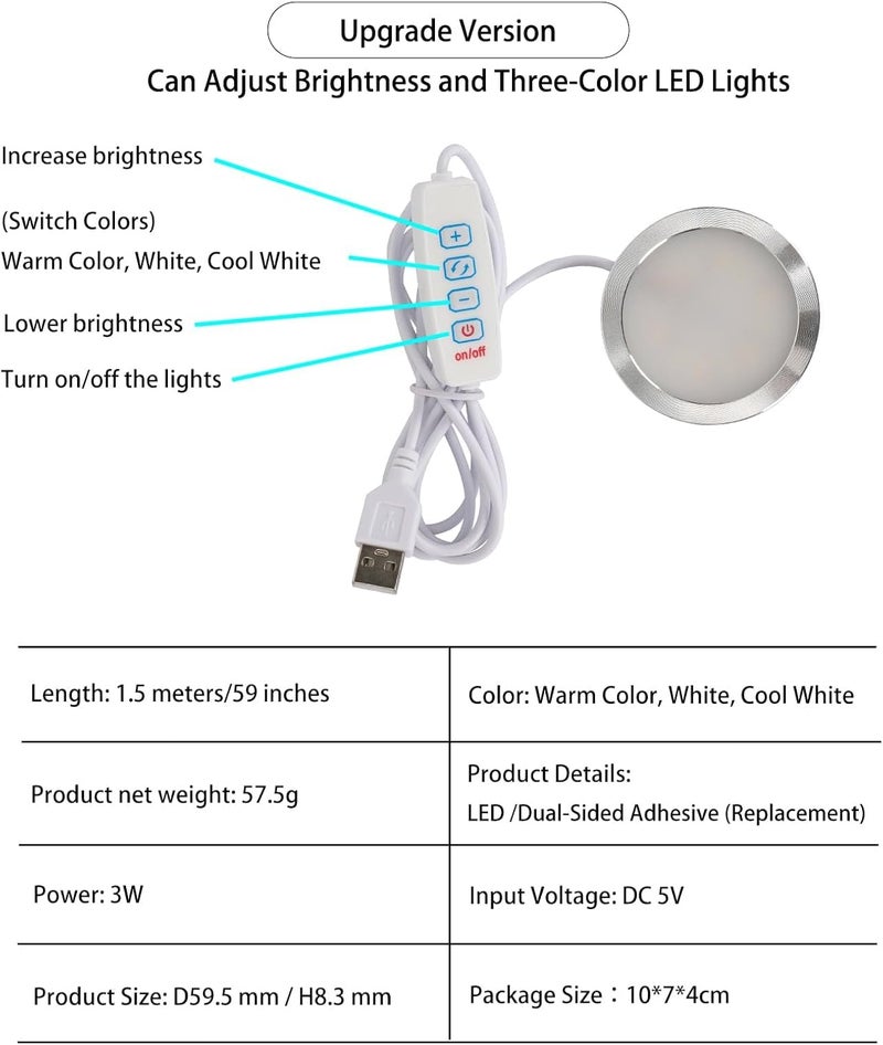 كاست ويف طقم مصباح LED للطابعة ثلاثية الأبعاد 001 - متوافق مع نماذج مختبر بامبو، إضاءة بيضاء 3000 كلفن، يعمل بالطاقة عبر USB، تجميع سهل، إمدادات صانع Makerworld، عبوة من قطعتين - Image 2