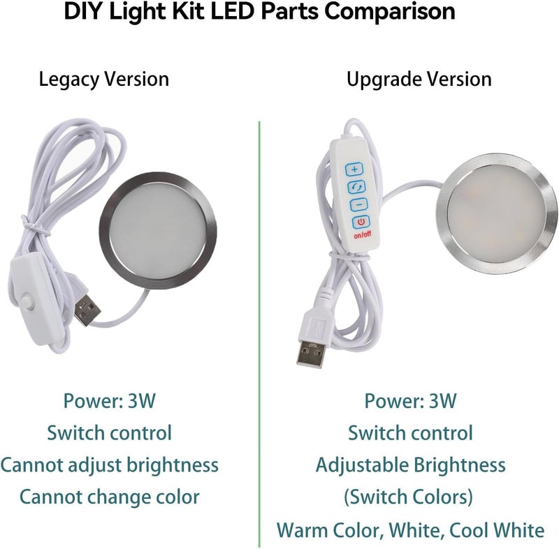 كاست ويف طقم مصباح LED للطابعة ثلاثية الأبعاد 001 - متوافق مع نماذج مختبر بامبو، إضاءة بيضاء 3000 كلفن، يعمل بالطاقة عبر USB، تجميع سهل، إمدادات صانع Makerworld، عبوة من قطعتين - Image 5