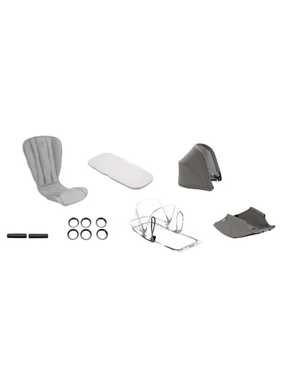Bugaboo Bee 5 Style Stroller Set Complete, Compact Design, Lightweight, Convenient Storage, Foldable, Easy To Lift And Carry- Light Grey