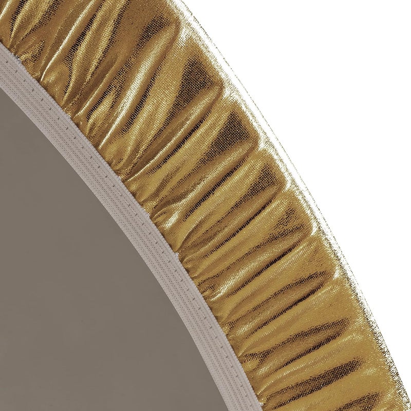Obstal Fitted Round Table Cloth, Reversible Waterproof Oil Spill Elastic Stretch Tablecloth, Wipe Clean Table Cover for Outdoor/Indoor Use, Fits Round Tables up to 32" - 36" Diameter, Stamping Gold - Image 5