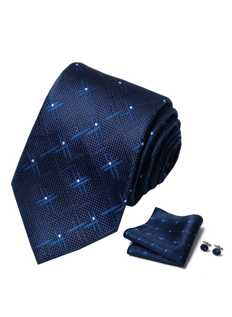 Tanyaz Multicolor Checkered Patterned Necktie Suit Gift Box Set  - Image 1