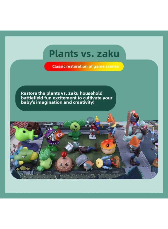 Plants Vs Zombies Toys Bulk Retail Denim Roadblock Iron Barrel Catapult Machine Gun Pea Ice Pea Shooter-Color:Hard Glue: Pea Pods (6 Bullets)