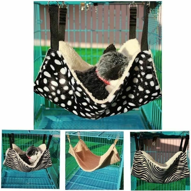 ARTIBETTER Cat Hammock 2pcs Breathable Double-Sided Hanging Cat Bed 35x35cm Black White Polka Dot Zebra Patterns Indoor Elevated for Pets - Image 5
