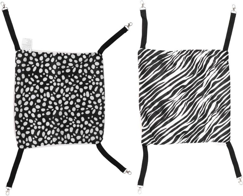 ARTIBETTER Cat Hammock 2pcs Breathable Double-Sided Hanging Cat Bed 35x35cm Black White Polka Dot Zebra Patterns Indoor Elevated for Pets - Image 1