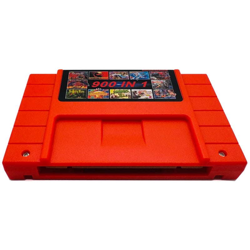 Retrotech كارتريدج ريتروتك سوبر 900 في 1 لجهاز ألعاب SNES سوبر نينتندو 16 بت - أحمر - Image 3