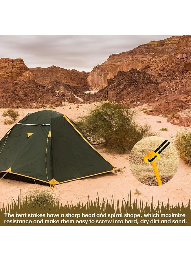 X spring Tent Pegs 8 Pcs Heavy Duty Screw In Ground Anchors Spiral Design Camping Stakes For Secure Tent Setup Beach Sand Anchors For Canopy And Outdoor Gear - Image 5