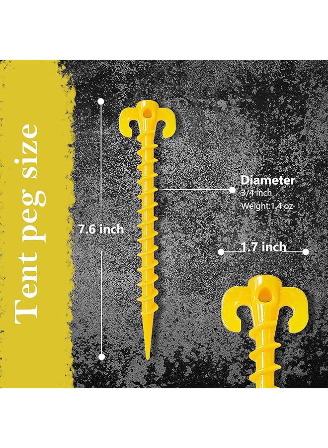 X spring Tent Pegs 8 Pcs Heavy Duty Screw In Ground Anchors Spiral Design Camping Stakes For Secure Tent Setup Beach Sand Anchors For Canopy And Outdoor Gear - Image 3