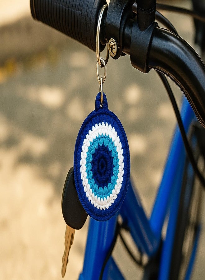 CHEHAR GLOBAL INNOVATION Handmade Evil Eye Crochet Keychain Protection Bag Purse Charm Keyring for Girls & Women - Image 1