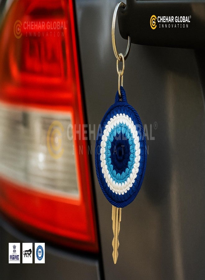 CHEHAR GLOBAL INNOVATION Handmade Evil Eye Crochet Keychain Protection Bag Purse Charm Keyring for Girls & Women - Image 3