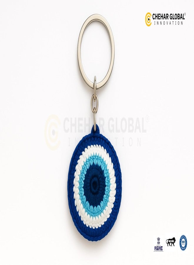 CHEHAR GLOBAL INNOVATION Handmade Evil Eye Crochet Keychain Protection Bag Purse Charm Keyring for Girls & Women - Image 5