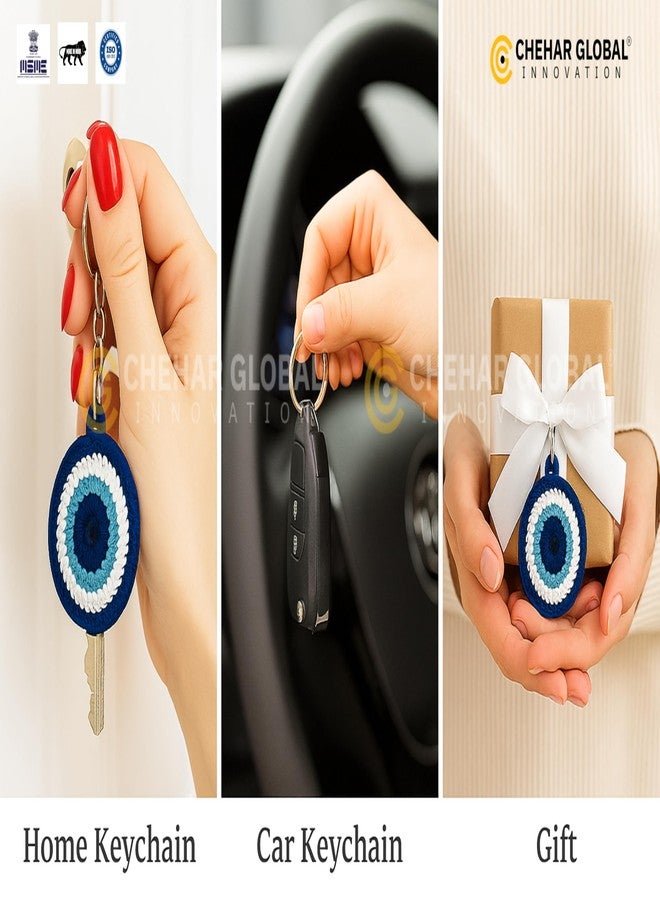 CHEHAR GLOBAL INNOVATION Handmade Evil Eye Crochet Keychain Protection Bag Purse Charm Keyring for Girls & Women - Image 2