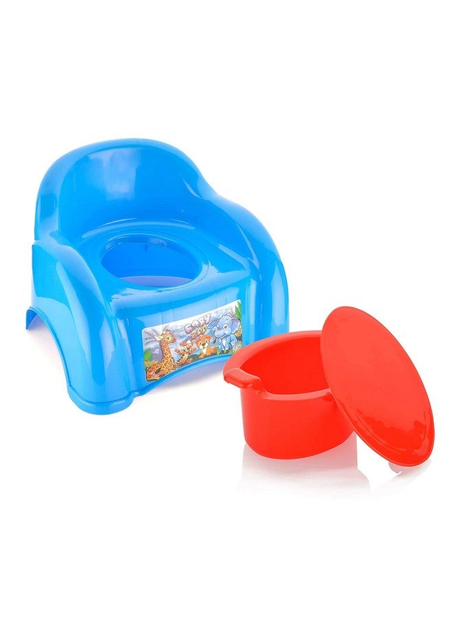 Nabhya 2 In 1 ABCD Baby Potty Seat Baby Potty Training Seat And Baby Chair For 6-18 Month (Blue) - Image 1