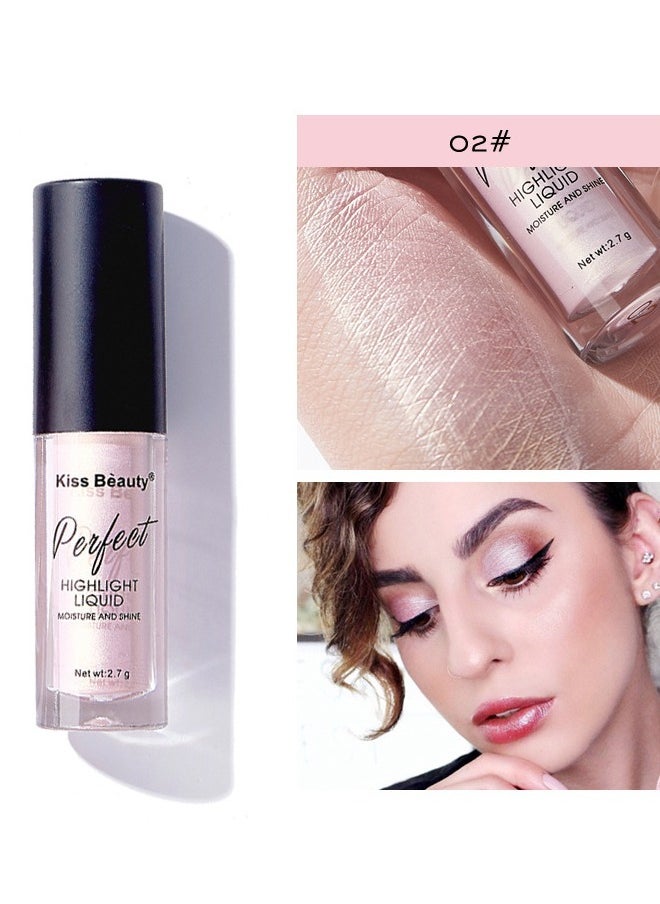 Kiss Beauty Liquid Glitter Concealer Liquid Foundation Eyeliner, Metal Glitter Glitter Eyeshadow, Glitter Long Lasting Waterproof Face Lip Art Suitable For Party Holiday Makeup 02#  - Image 1